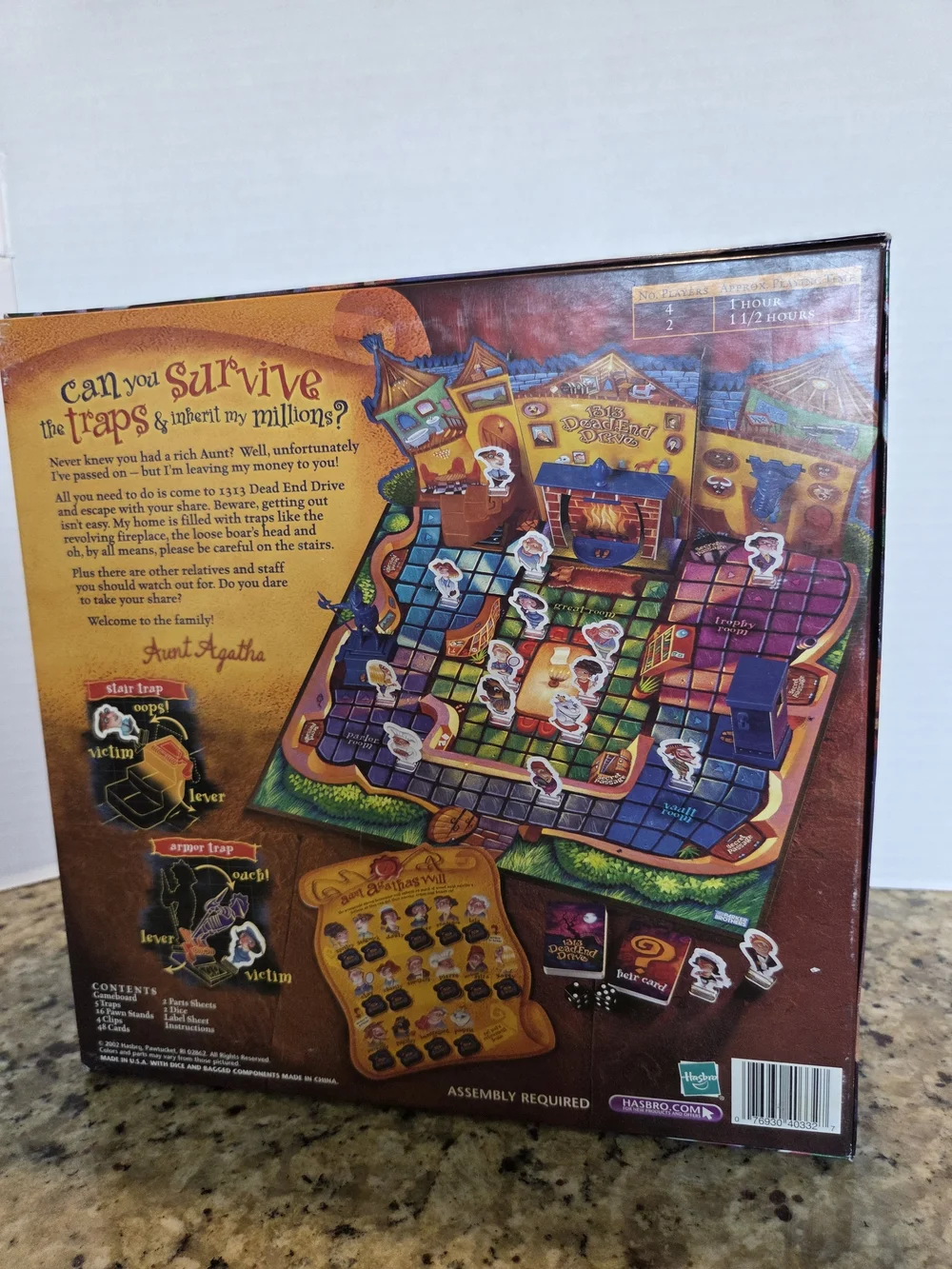 1313 Dead End Drive Parker Brothers 2002 Mystery Board Game Complete Ages 8+ Vtg